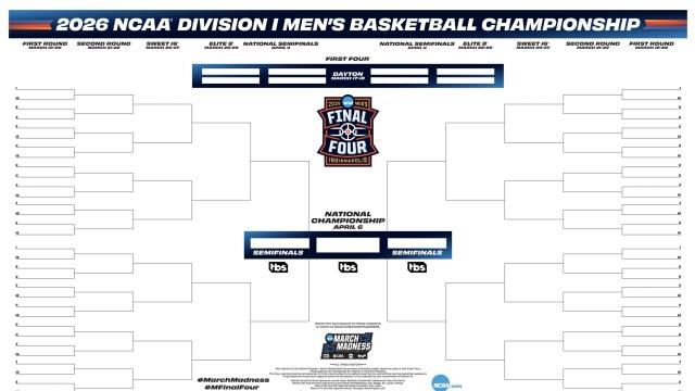 2026 NCAA tournament printable bracket, schedule for March Madness