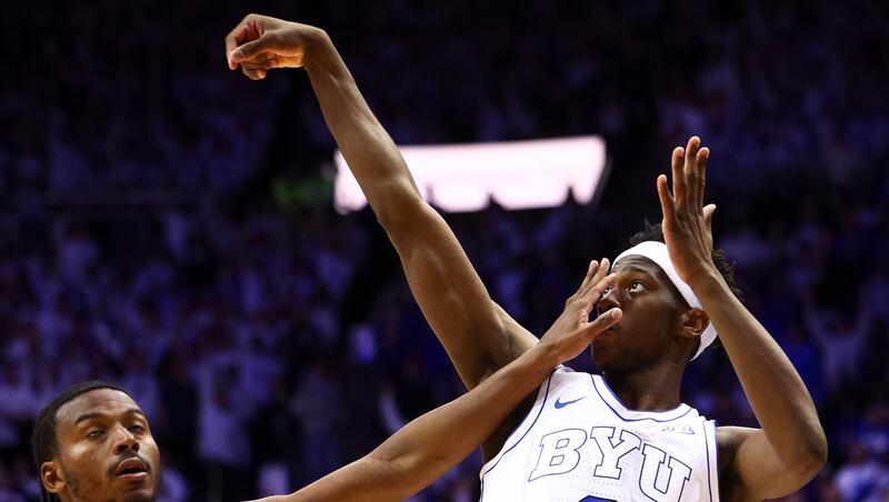 After two straight losses, how far did BYU fall in the AP Top 25 poll?