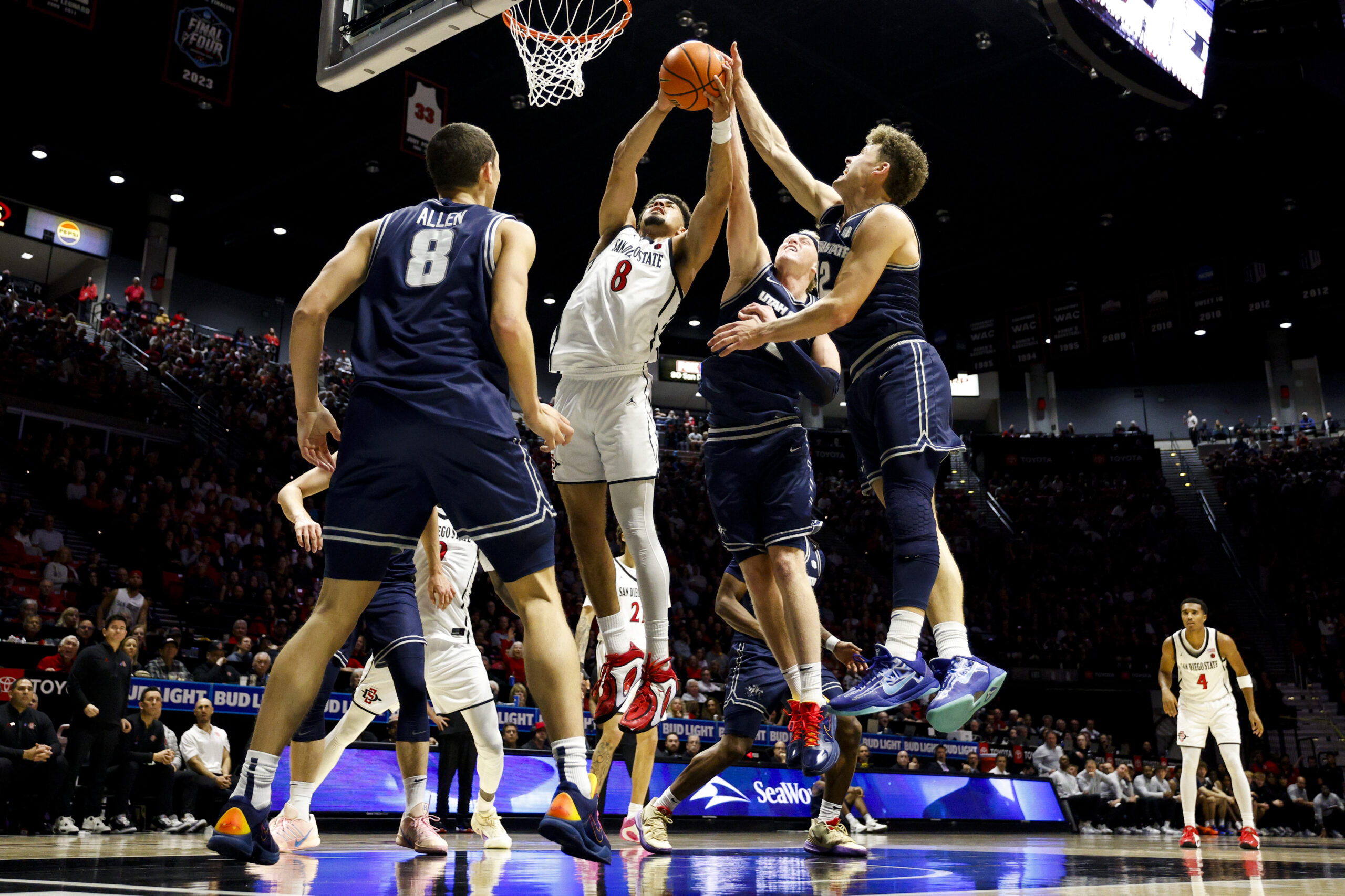 AZTECS PUT TOGETHER COMPLETE GAME EFFORT IN HOME VICTORY OVER UTAH STATE, WINNING 89-72