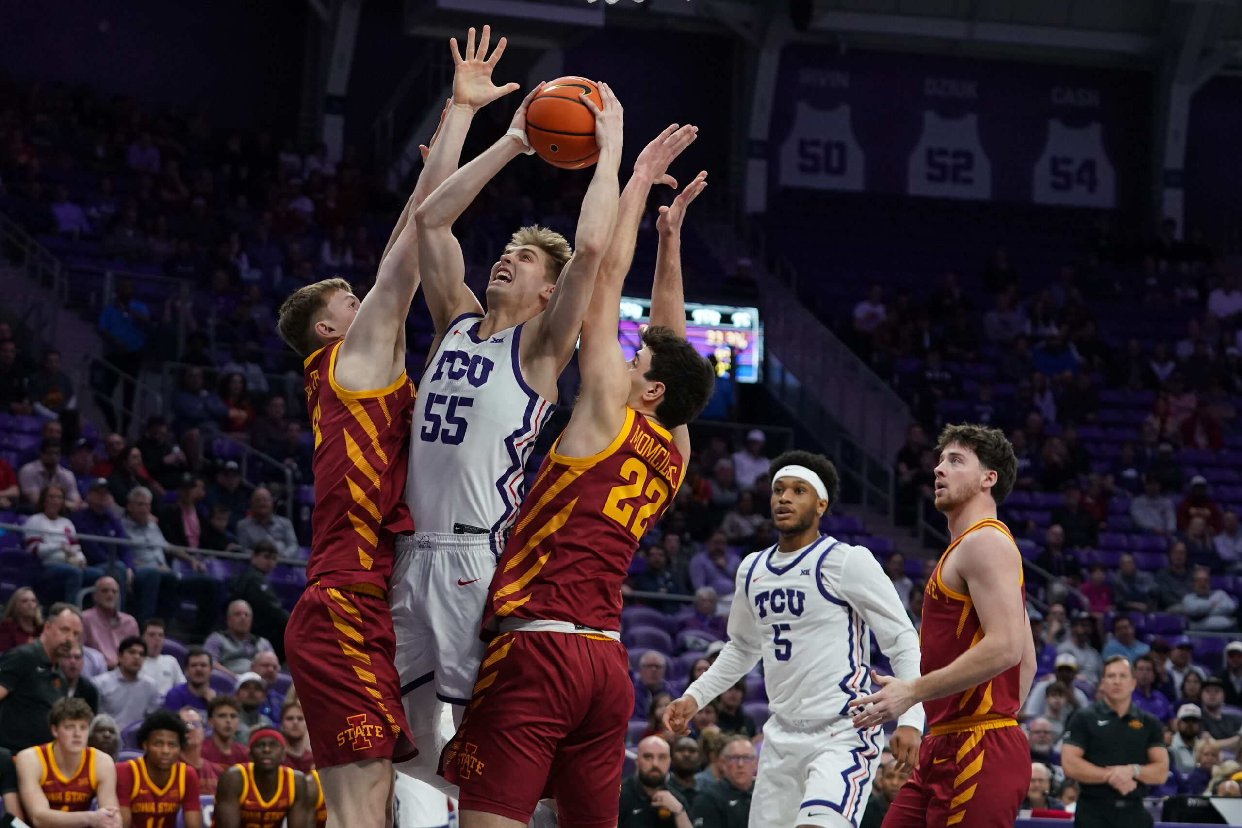 Men’s Basketball: Tanner Toolson propels TCU to upset over No. 5 Iowa State