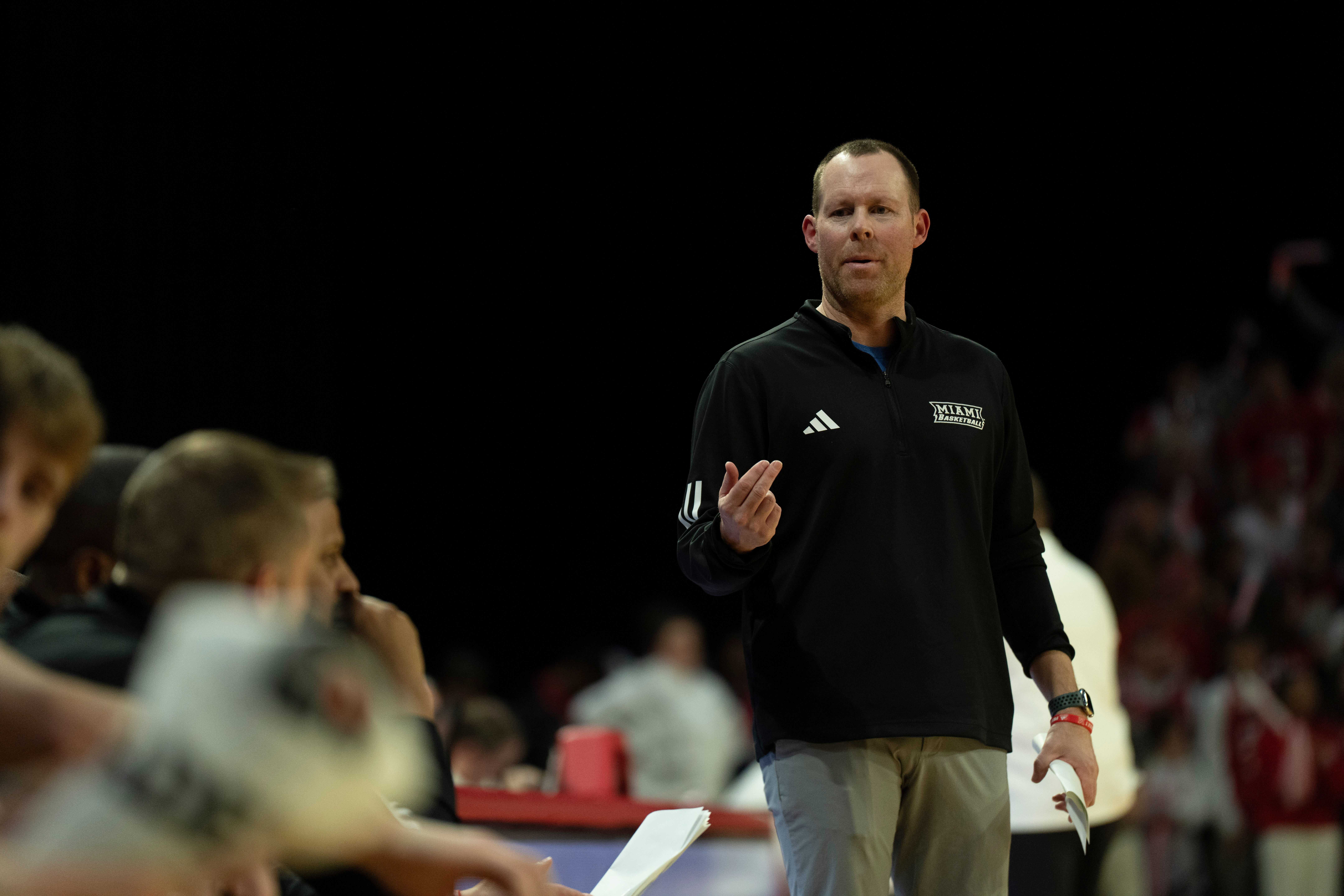 Miami RedHawks head coach Travis Steele