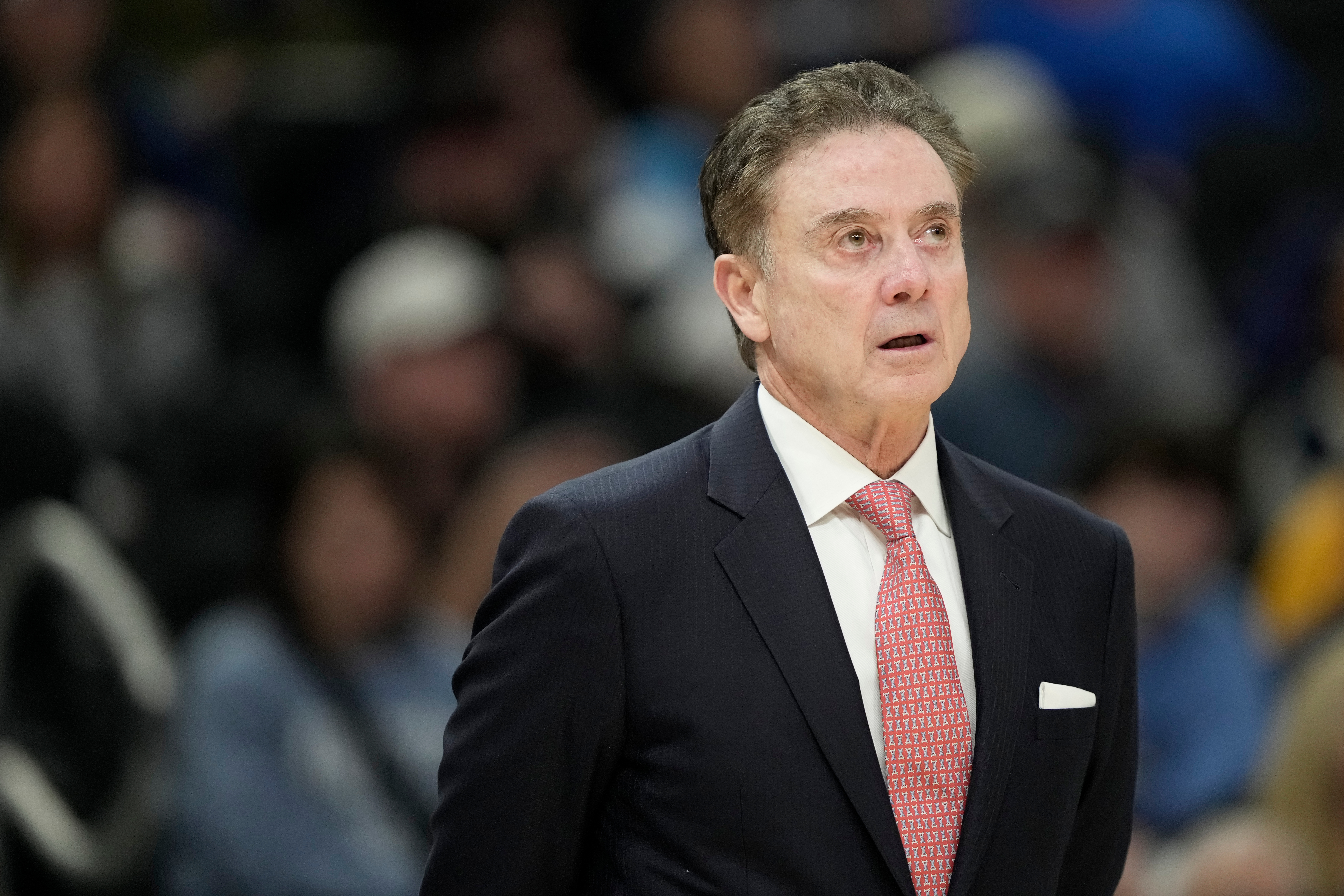 St. John's head coach Rick Pitino looks on during an NCAA college basketball game against Marquette, Wednesday, Feb. 18, 2026, in Milwaukee. (AP Photo/Aaron Gash)