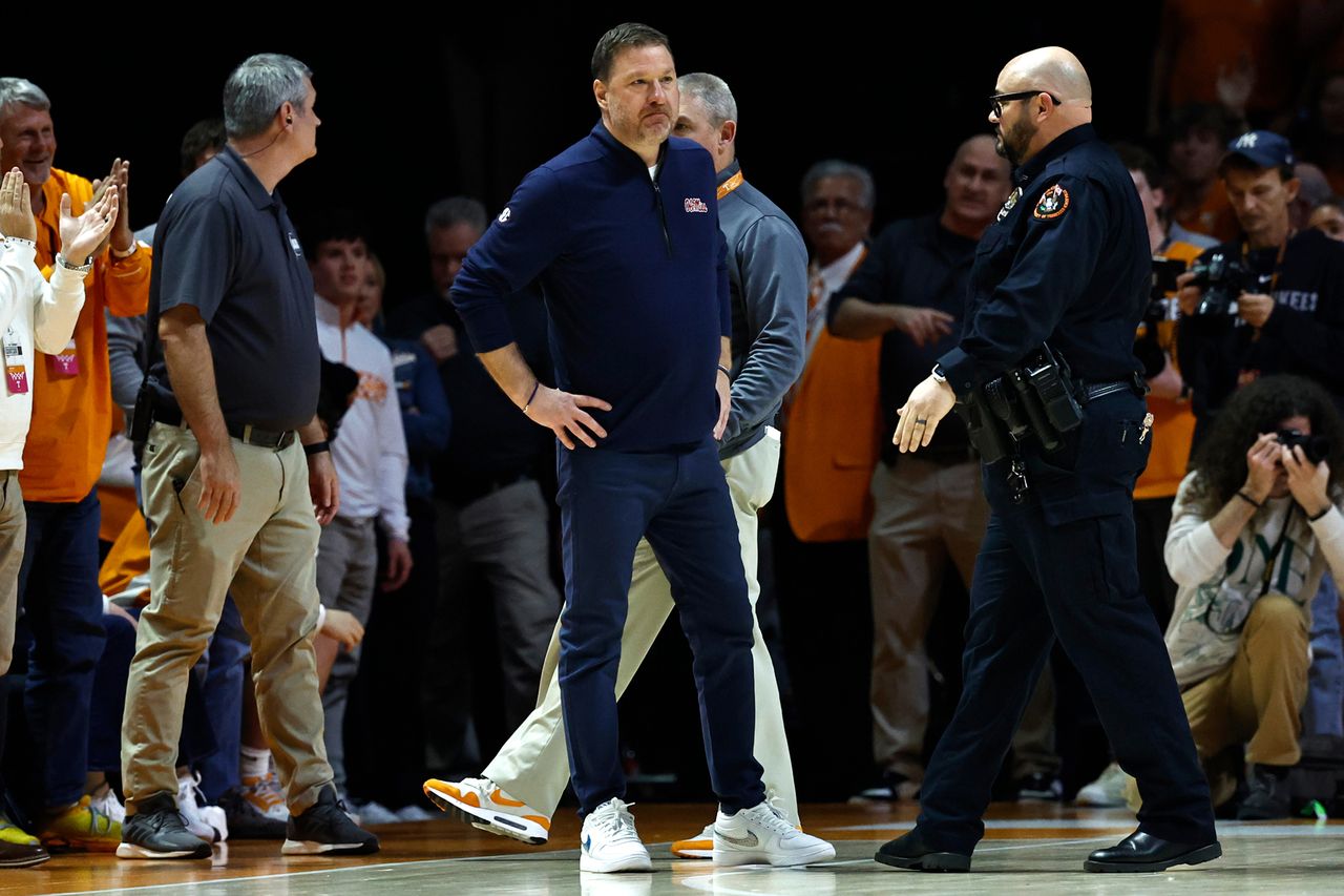 Chris Beard looks at officials after being ejected during the second half of an NCAA college basketball game AP Photo/Wade Payne