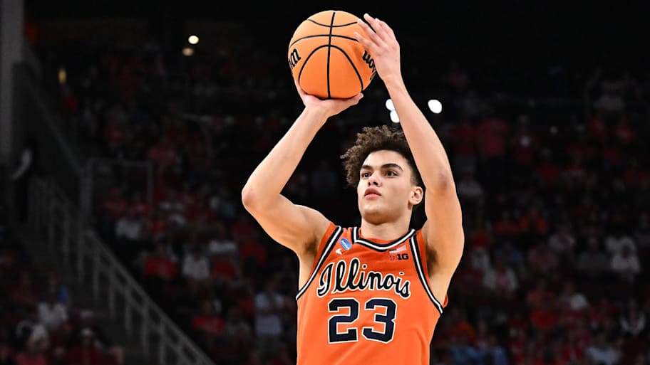 Amazing photo of Keaton Wagler playing Houston perfectly embodies Illinois's March mindset
