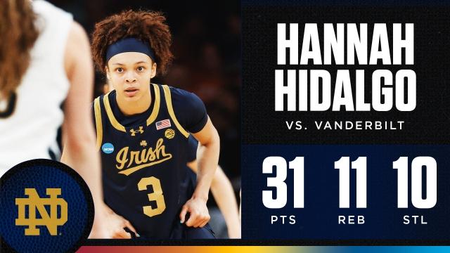 Hannah Hidalgo triple double: 31 points, 11 rebounds, 10 steals vs. Vanderbilt in Sweet 16 win