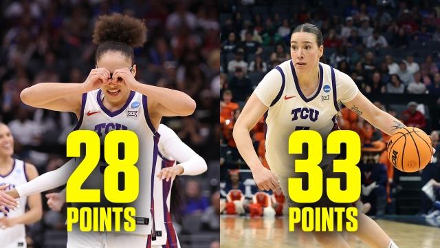 Olivia Miles and Marta Suarez combine for 61 points in TCU's Sweet 16 win