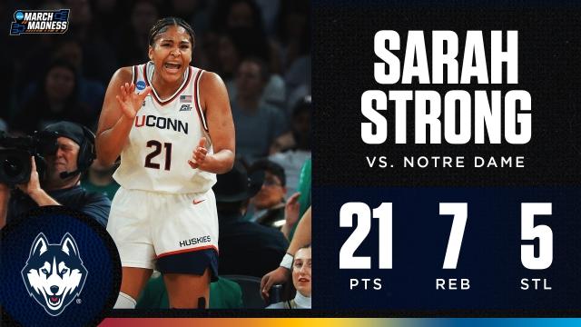 Sarah Strong (21 points) leads UConn to the Final Four for the 25th time