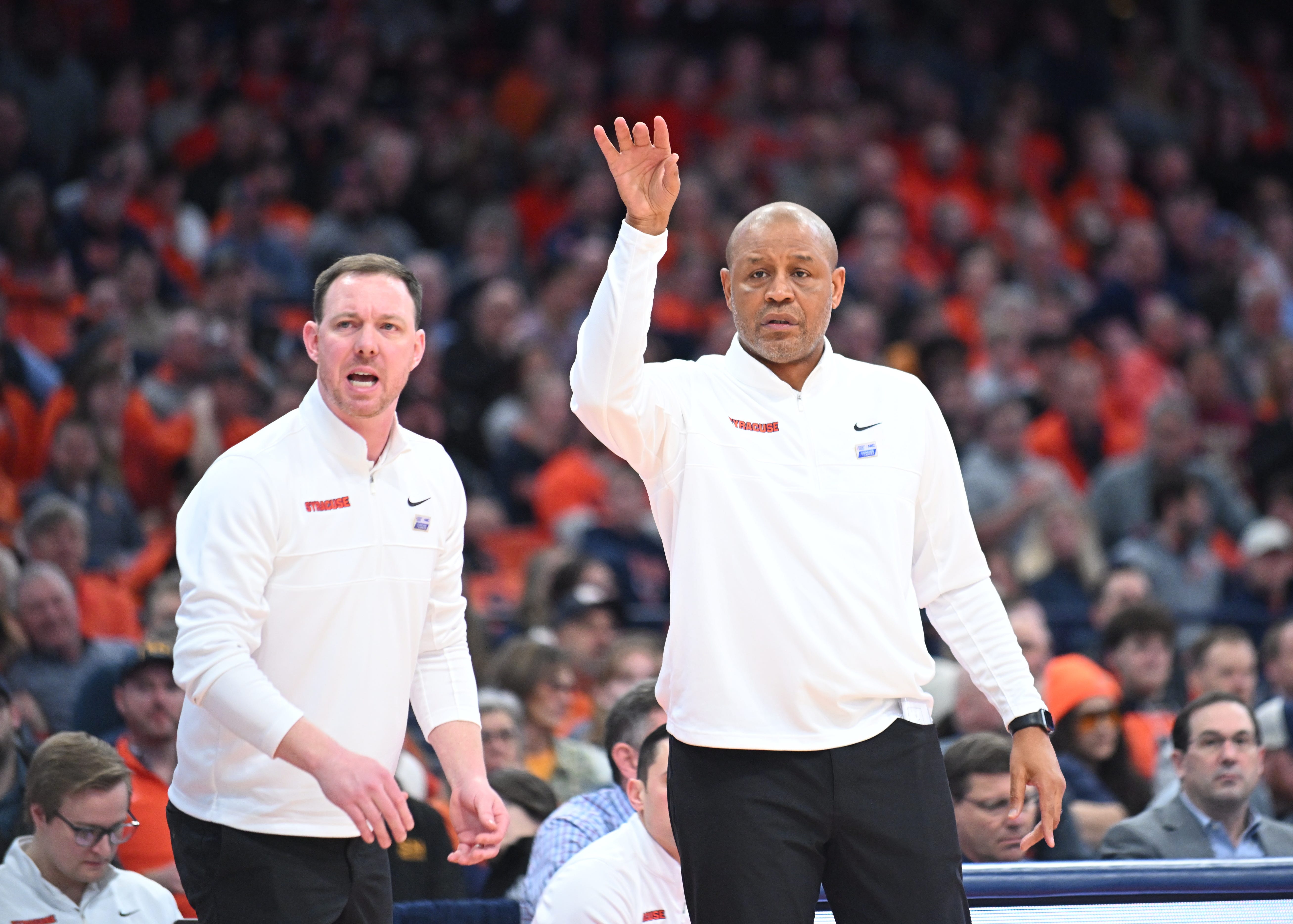 Gerry McNamara (left) was an assistant at Syracuse under Adrian Autry (right) before heading to Siena to be a head coach.