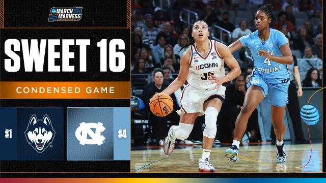 UConn vs. North Carolina – Sweet 16 NCAA tournament extended highlights