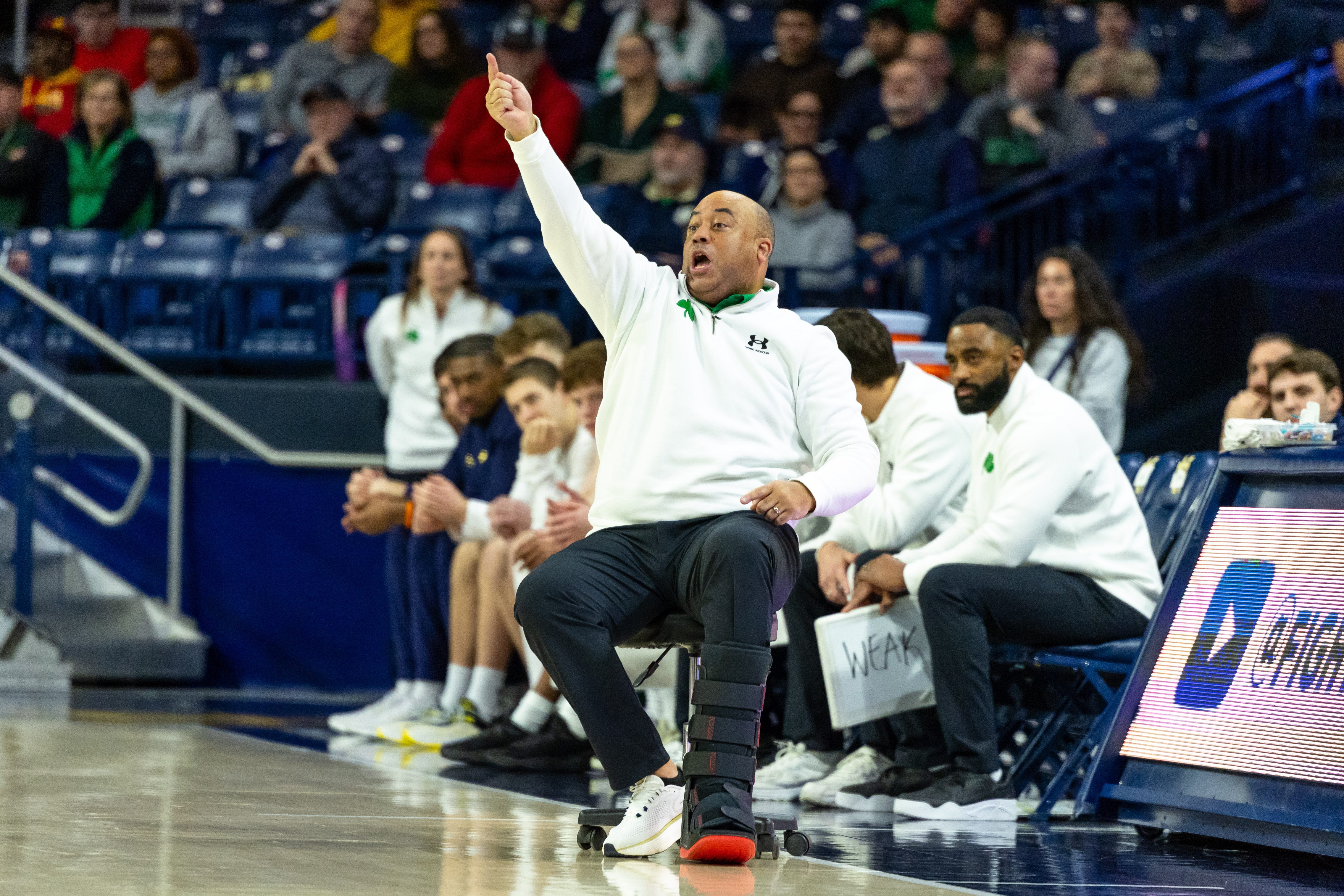 Notre Dame coach Micah Shrewsberry watched his Irish bounce back from a 44-point loss to Duke with an overtime win four days later against North Carolina State.