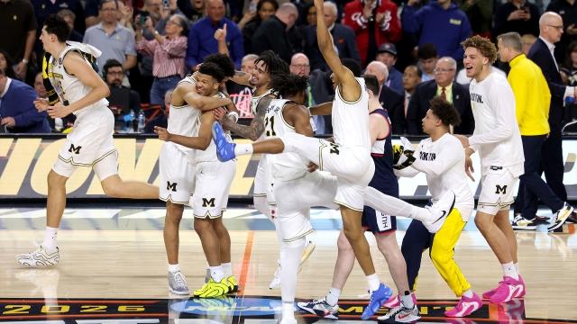 Final moments, celebration from Michigan's 2026 March Madness title