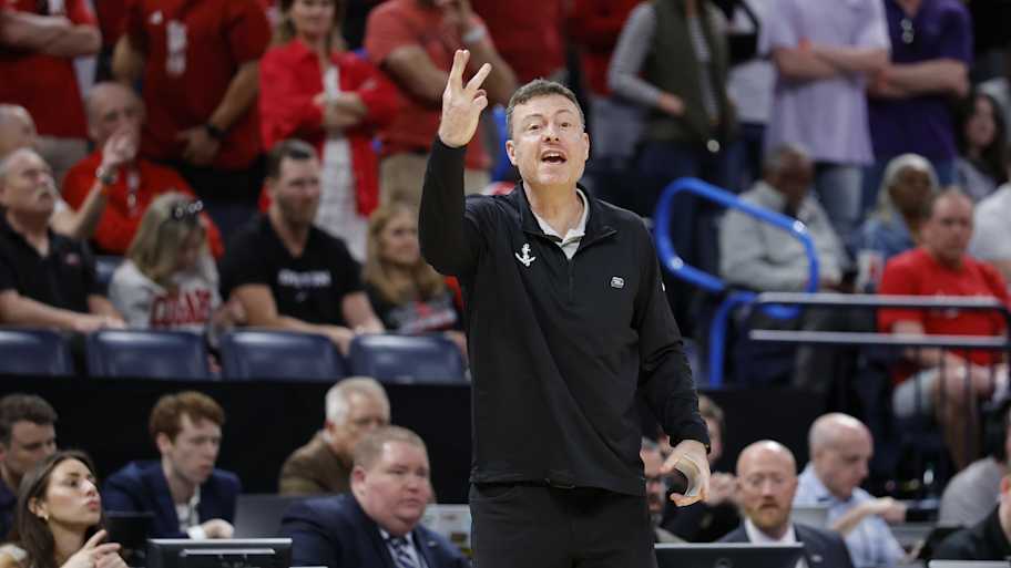 Mar 21, 2026; Oklahoma City, OK, USA; Vanderbilt Commodores head coach Mark Byington stands on the sidelines during the first
