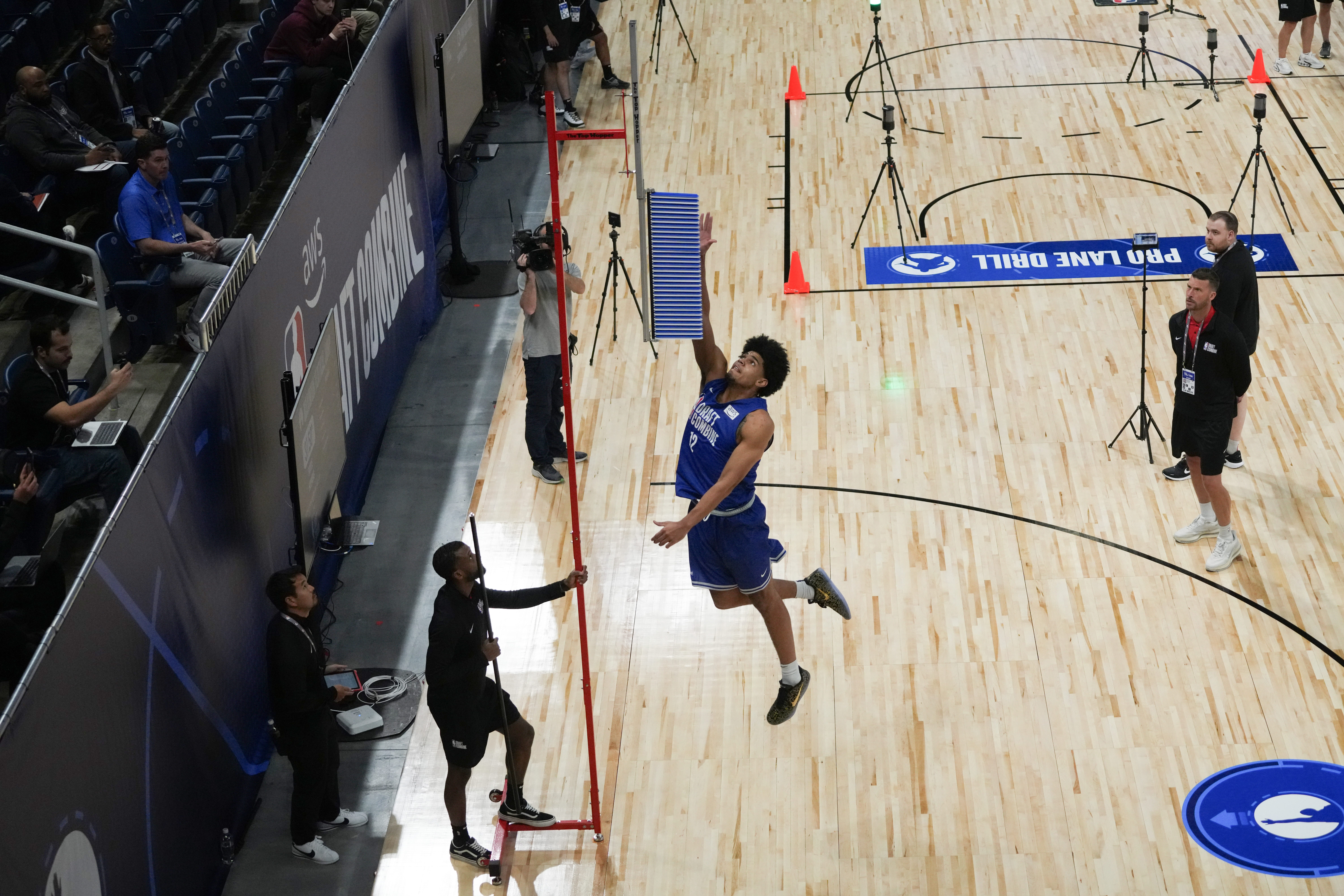 Koa Peat participates in the 2026 NBA Draft Combine at Wintrust Arena.