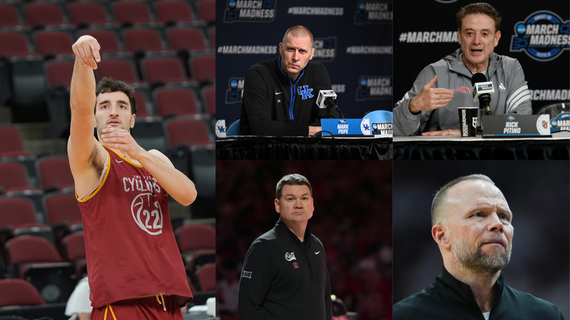 Milan Momcilovic, Mark Pope, Rick Pitino, Tommy Lloyd, Pat Kelsey © Imagn
