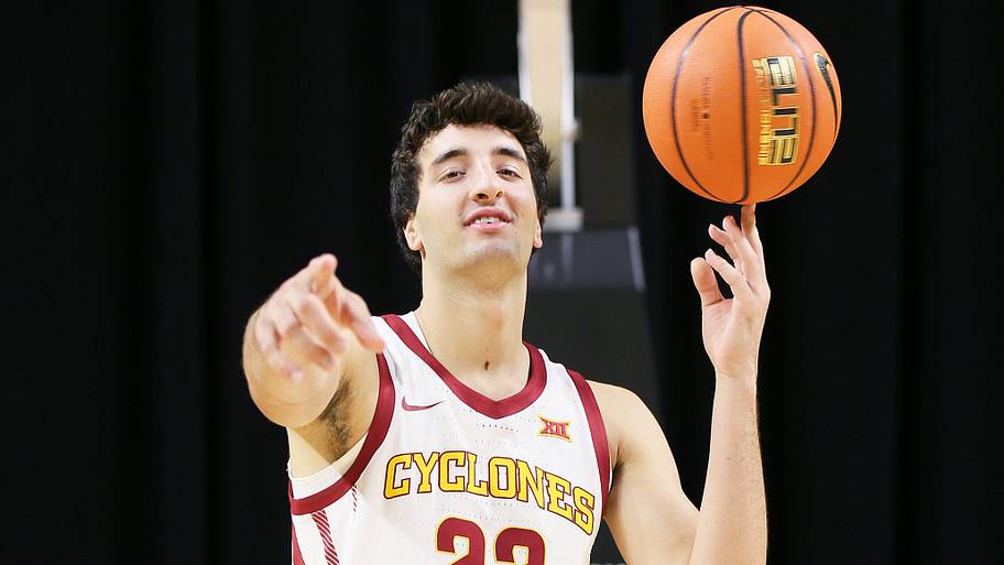 Iowa State Cyclones forward Milan Momcilovic (22) poses at the university men's basketball media day.