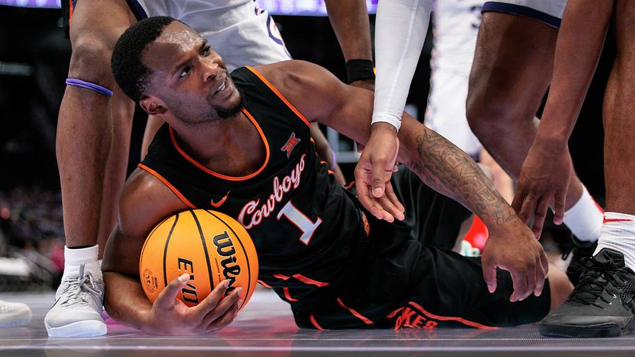 Oklahoma State Cowboys guard Kanye Clary looks up from the floor during a game