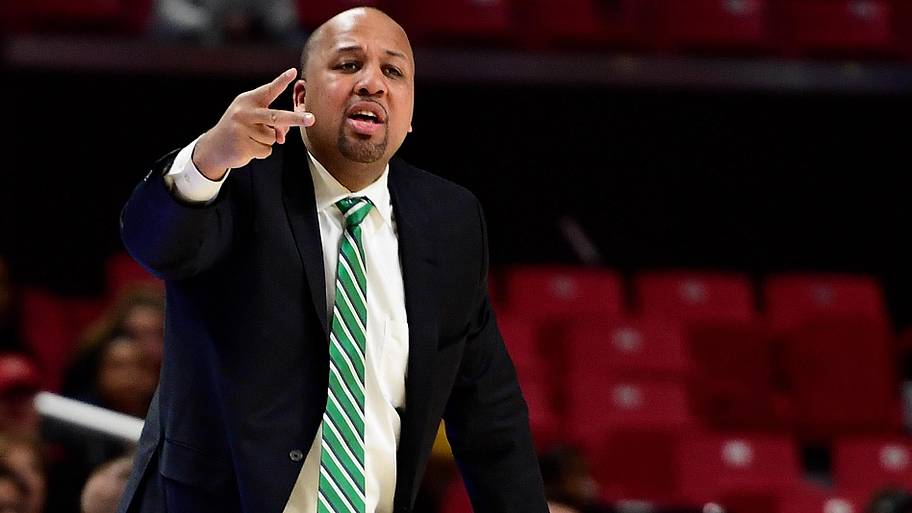Greyhounds head coach Tavaras Hardy signals to his players