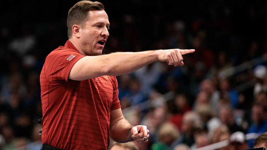 Iowa State Cyclones head coach T.J. Otzelberger gives direction during the first half against the Arizona Wildcats.