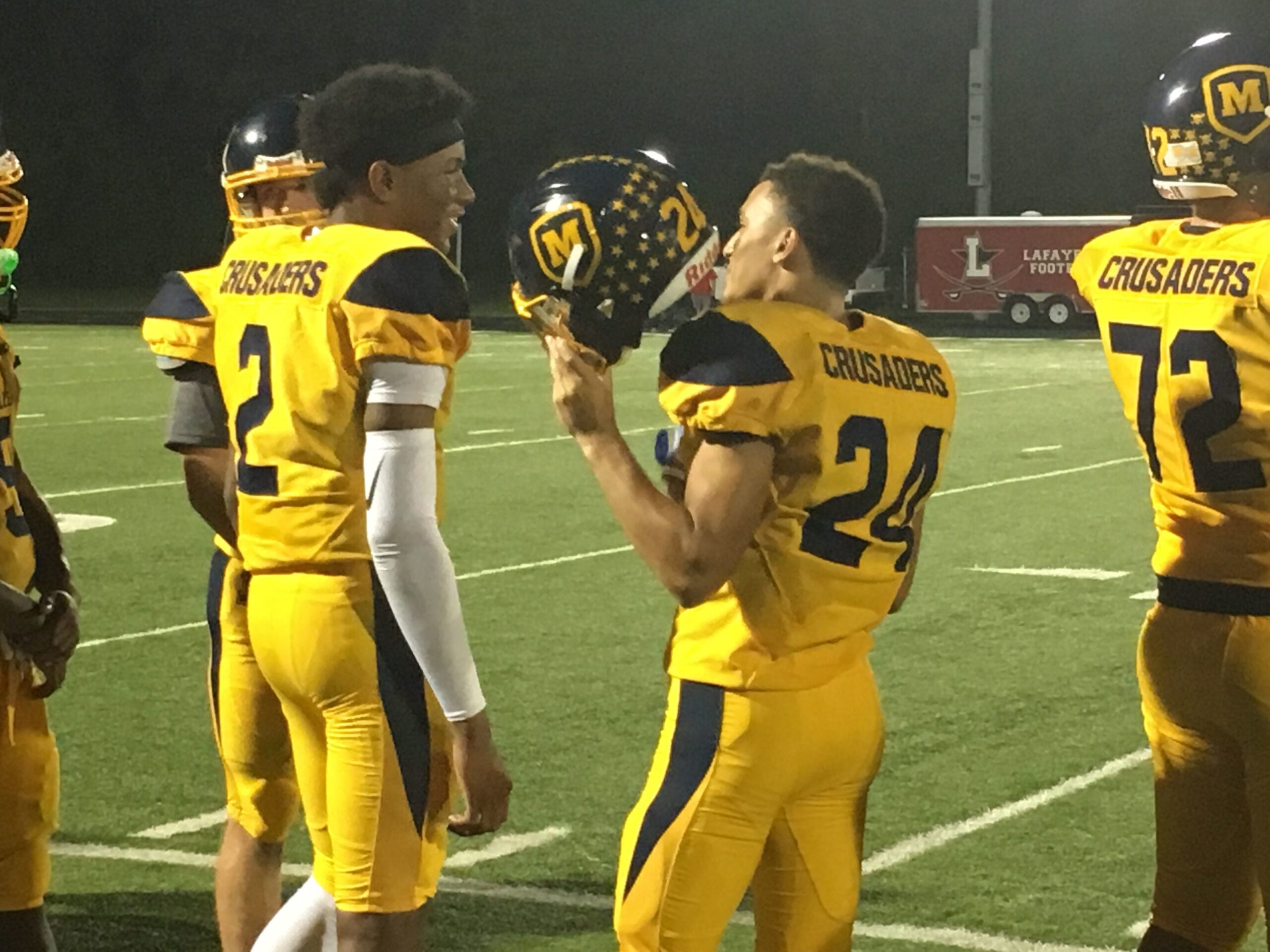 Miles McBride brings NBA championship trophy to Moeller football game