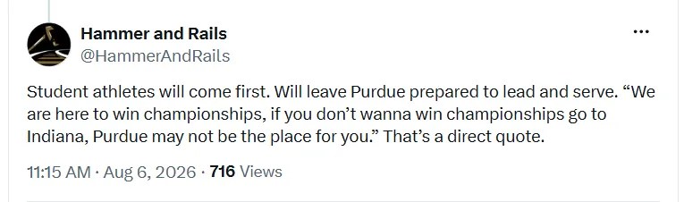 Purdue’s New Athletic Director Said WHAT?