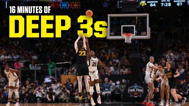 16 minutes of DEEP 3-pointers in March Madness women’s tournament since 2021