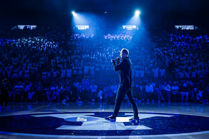 BYU players, coaches party with Cougar Nation at Marriott Madness